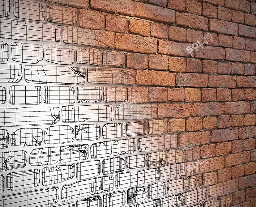 Brick Geometry Wall Tile 3D model image 2