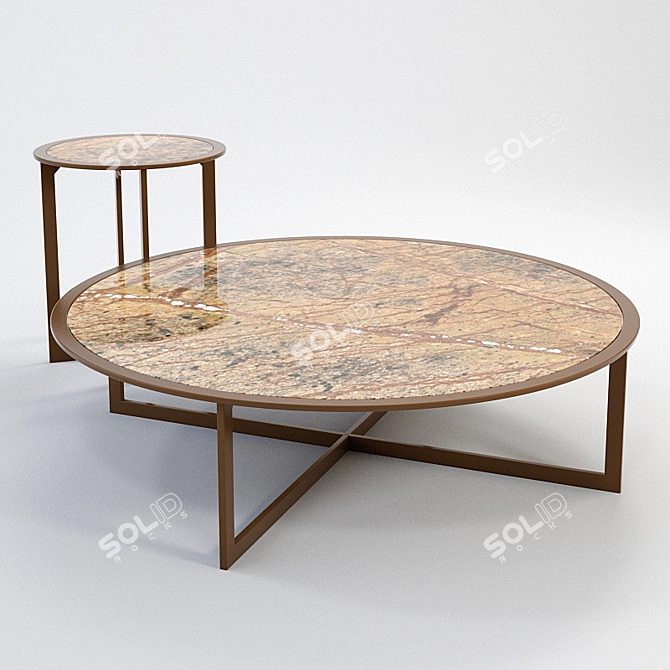 DRAENERT Charme 2-Piece Table Set 3D model image 1