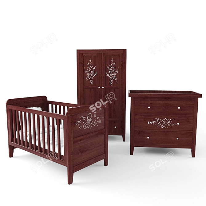 Marika Crystal Nursery Furniture Set 3D model image 1