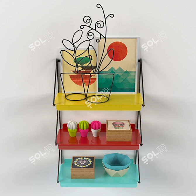 Modern Wall Shelf: Stylish Storage Solution 3D model image 1