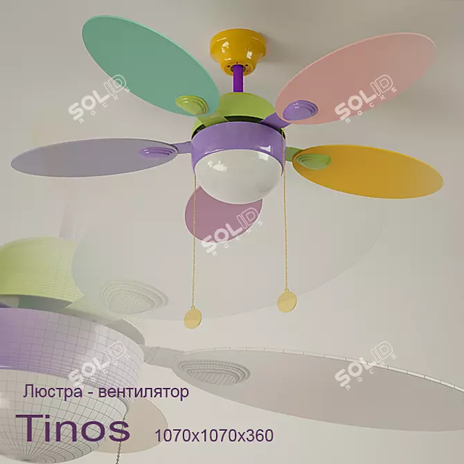 Cooling Breeze: Tinos Faro Fan-Light 3D model image 1