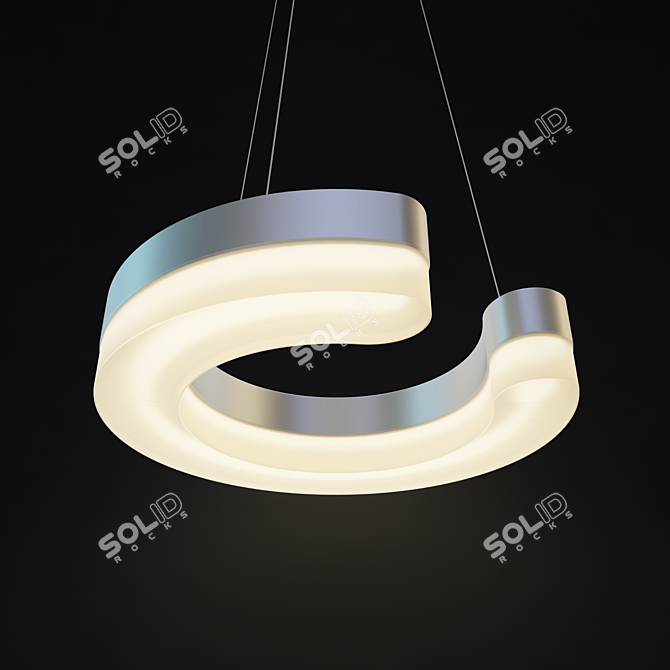 Sleek LED Tron Pendant Lights 3D model image 2