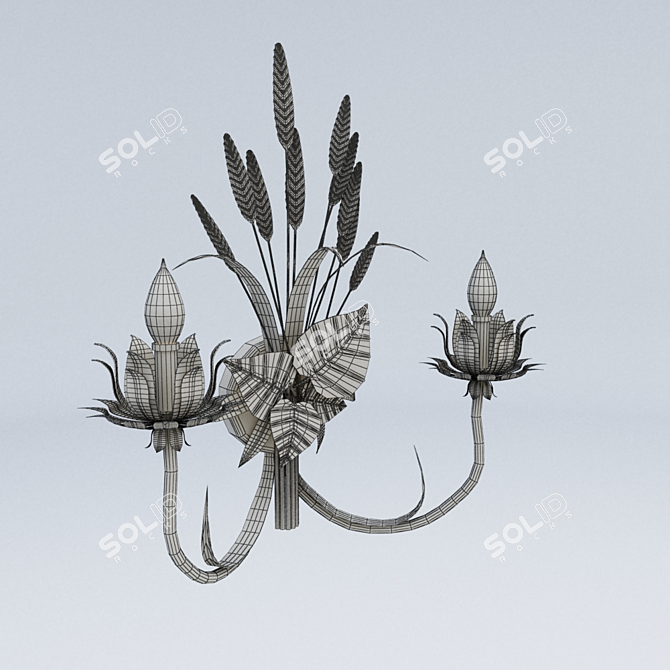 Rustic Rice Wall Lamp 3D model image 3