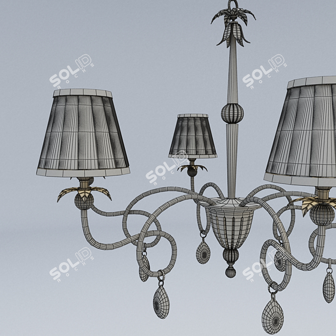 Elegant Six Leaf Chandelier 3D model image 3