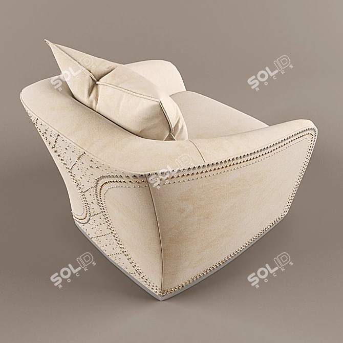 Elegant Timothy Armchair: Cappellini 3D model image 1