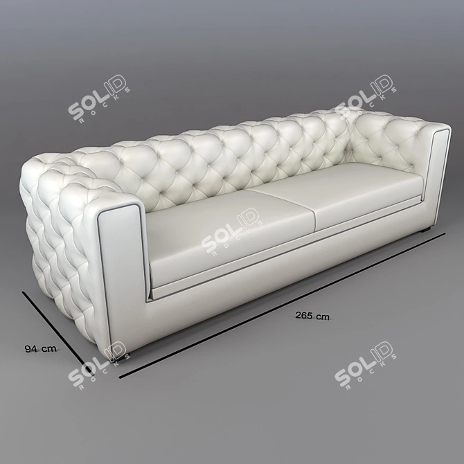 Modern White Bumpy Sofa 3D model image 1