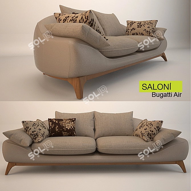 Elegant Comfort: Saloni / Bugatti Air Sofa 3D model image 1