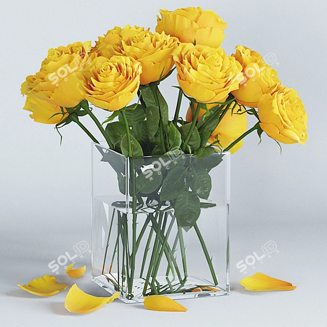 Vibrant Floral Arrangement 3D model image 2