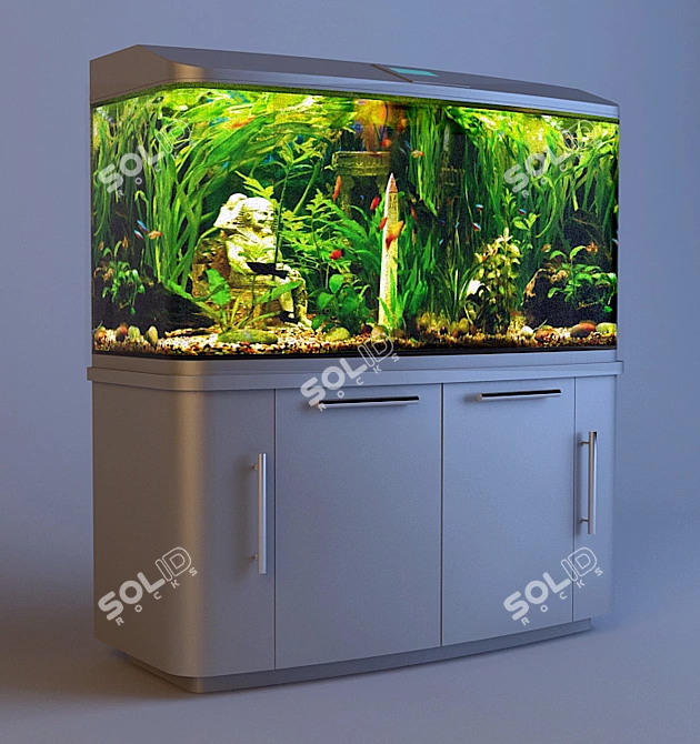 Aquarium Cabinet Set 3D model image 1