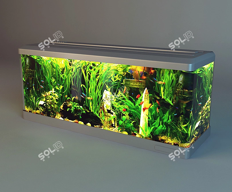 No-Thumb Aquarium: Simplistic Fish Haven 3D model image 1