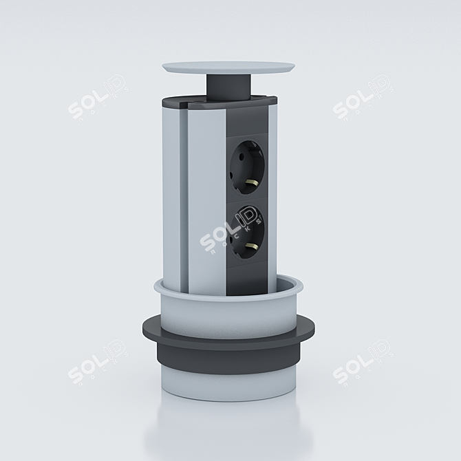 Dual Plug Flush Outlet 3D model image 2