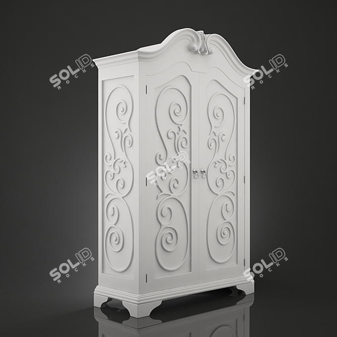 Elegance in Wood: Shangrila Armoire 3D model image 2