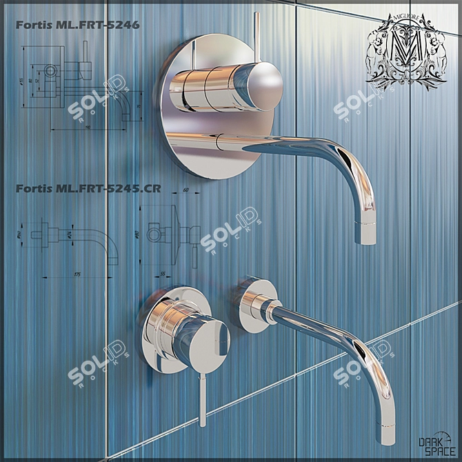 Migliore Fortis ML.FRT-5246 Wall-Mounted Basin Mixer 3D model image 1