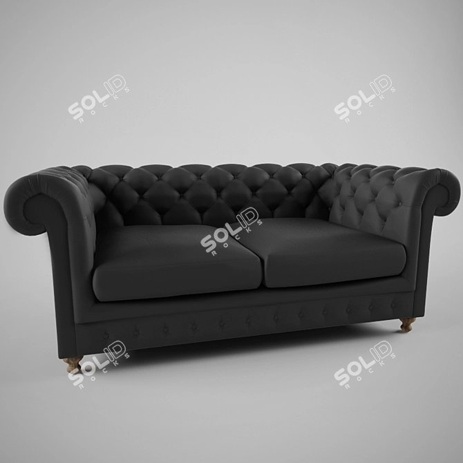 Classic Chesterfield Sofa 3D model image 1