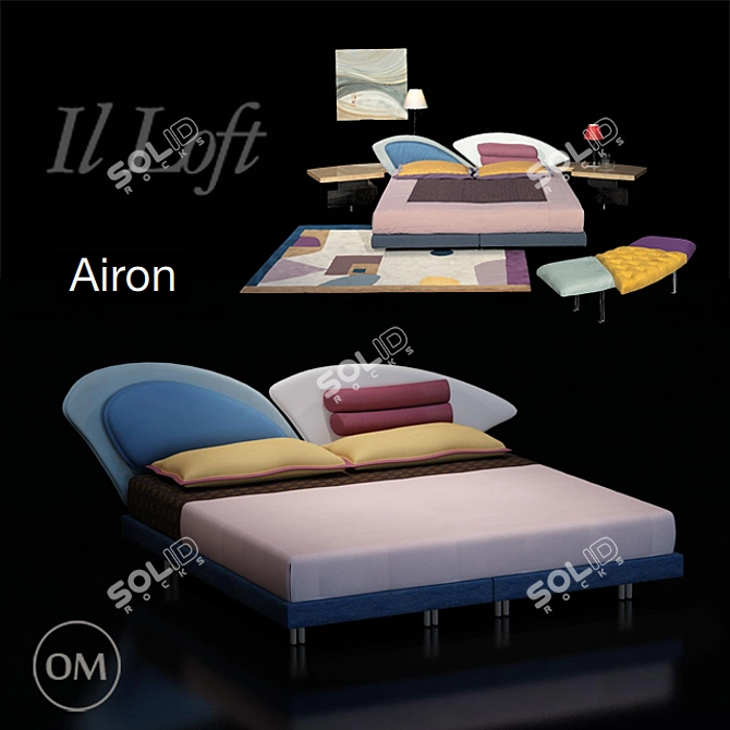 IL Loft Airon Bed - Sleek and Stylish 3D model image 1