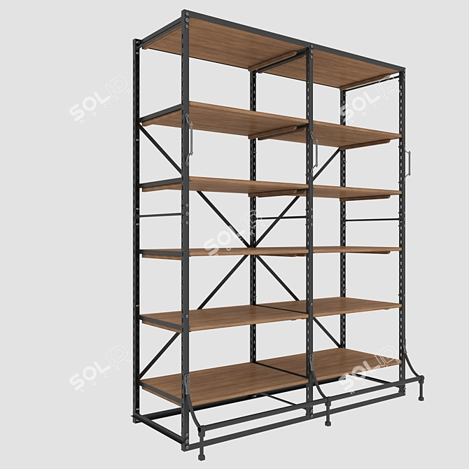 RH French Library Shelving: Elegant Storage Solution 3D model image 1