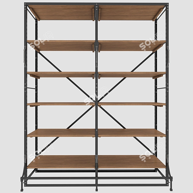 RH French Library Shelving: Elegant Storage Solution 3D model image 2