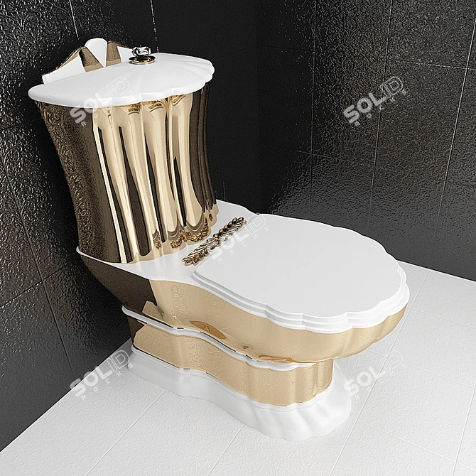 Golden Classic WC with Swarovski Crystal 3D model image 1