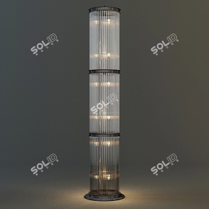 Modern Rod Floor Lamp | Tall Height 3D model image 1