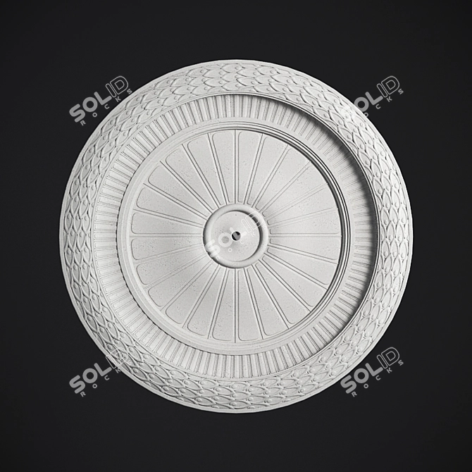 Elegant Rosette Ceiling - 256cm Diameter 3D model image 1