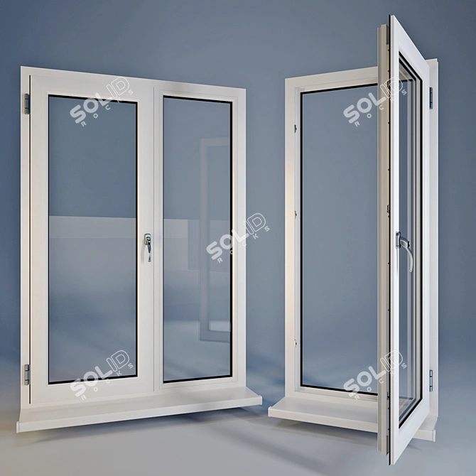 Triple Glazed uPVC Windows Set 3D model image 1