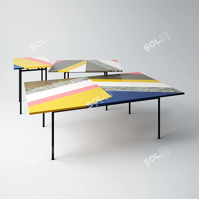 Moroso Fishbone Table - Sophisticated Elegance 3D model image 1