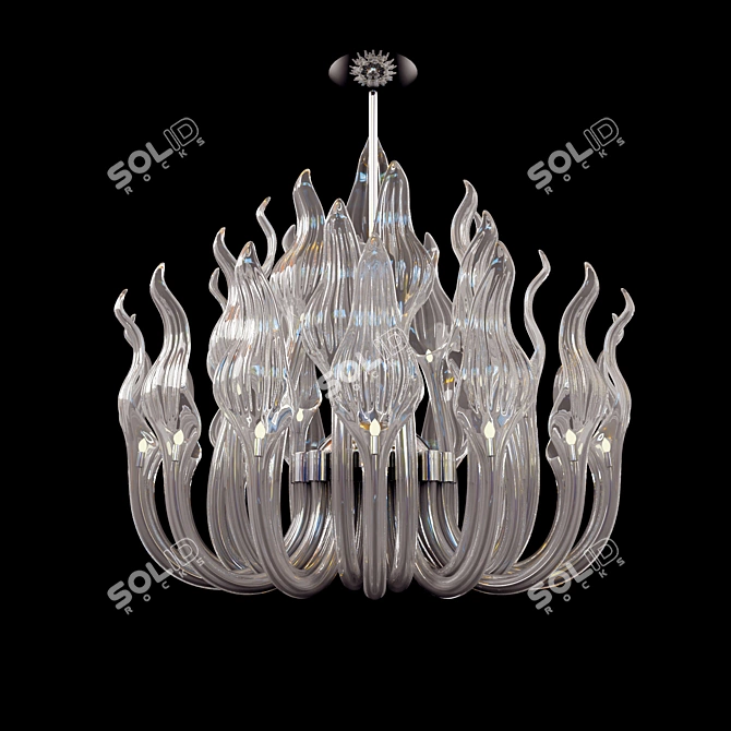 Italian Art Deco Silver Glass 3D model image 1