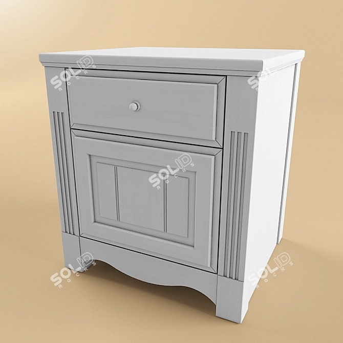 Elegant Empire Wood Nightstand 3D model image 1