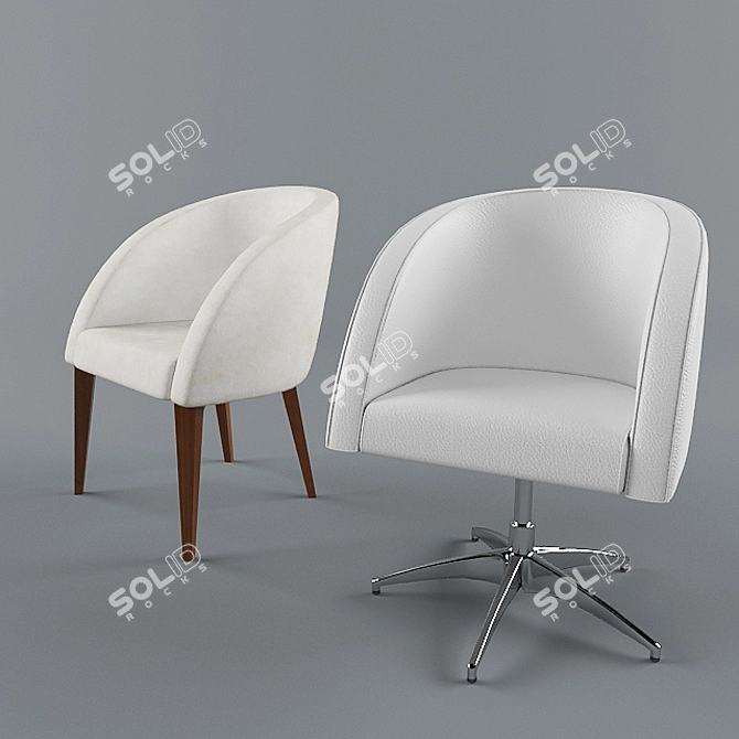 Sleek Modern Accent Chair 3D model image 1