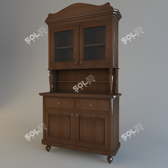 Elegant Dining Buffet 3D model image 1