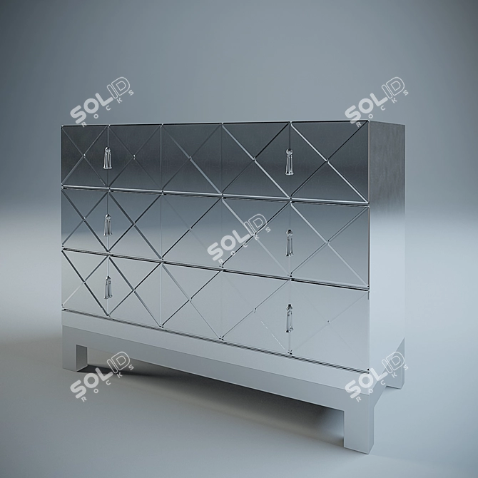 Modern Rectangular Dresser Mirror 3D model image 1