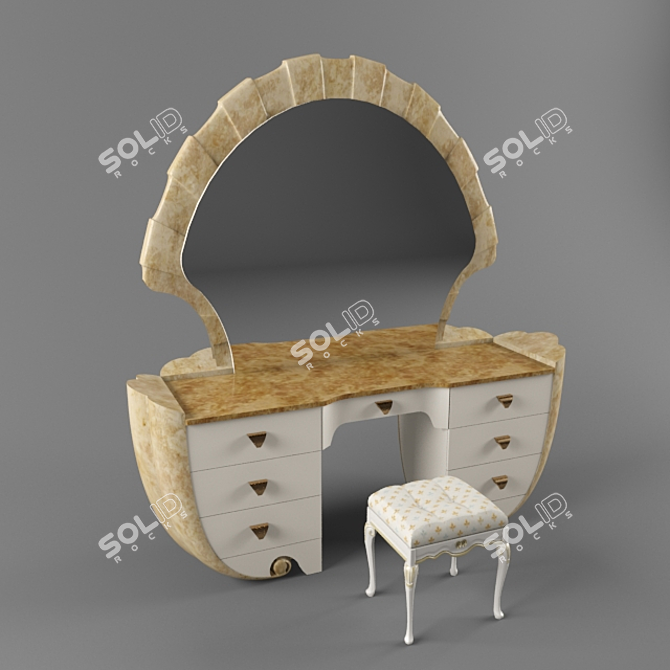 Elegant Boudoir Table 3D model image 1