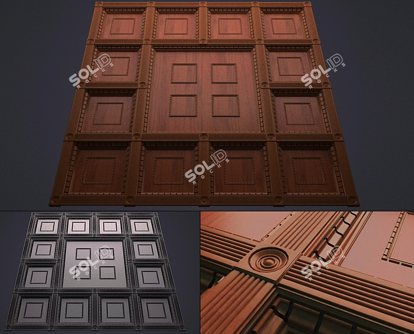 Title: Gainsborough Ceiling Tile - Endless Customization Options! 3D model image 2