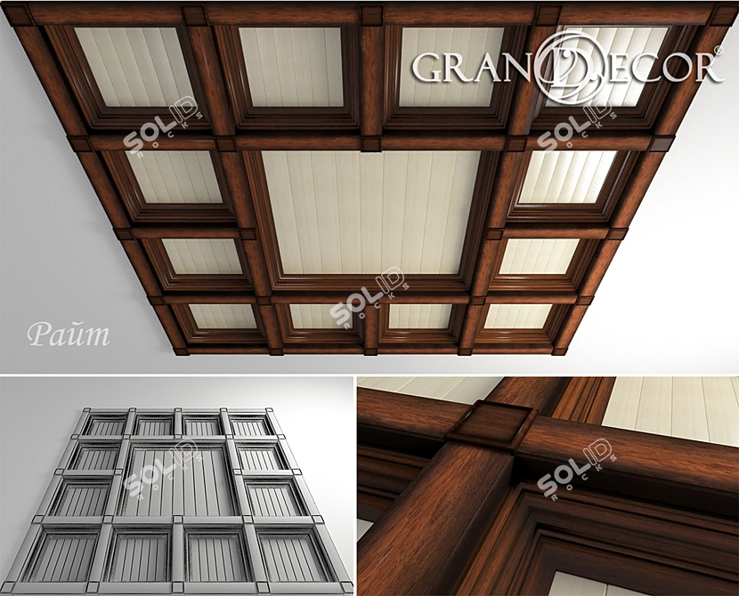 Customizable Ceiling Panel with 600x600 Cell Size 3D model image 1