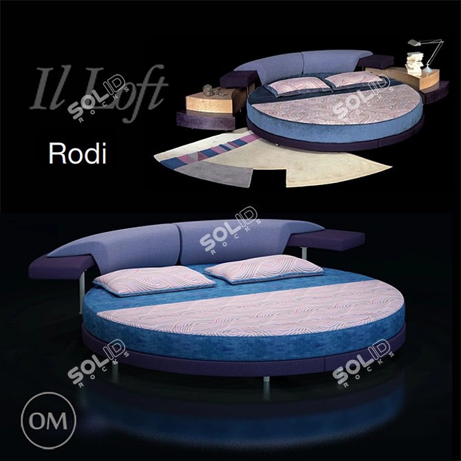 Italian Elegance: IL Loft RODI Bed 3D model image 1