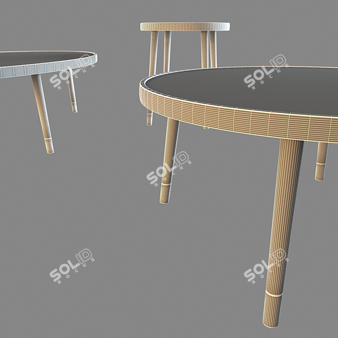 Sleek Coffee Table Set 3D model image 3