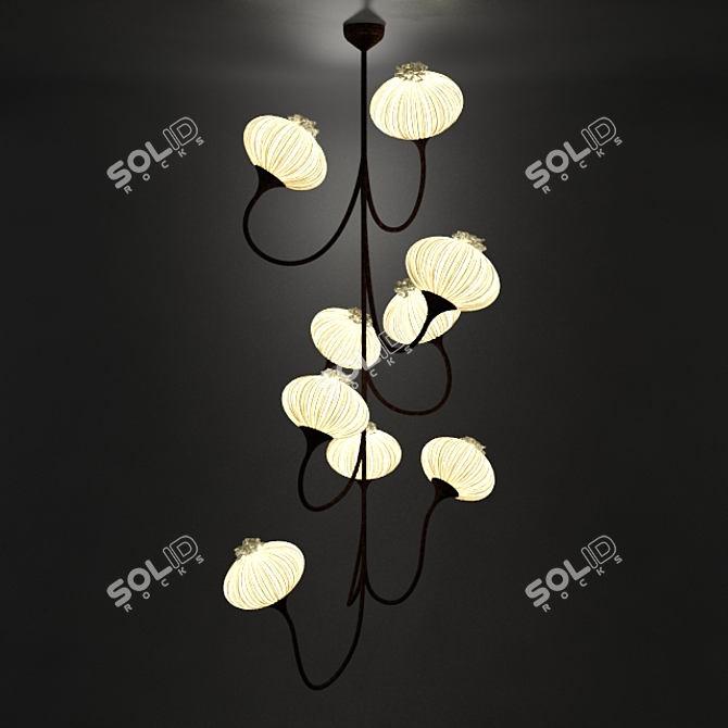 Title: Aqua Creations 9 Palms Chandelier 3D model image 1