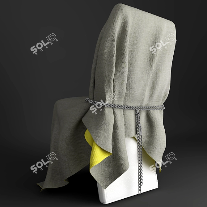 Elegant Chair Cover 3D model image 1