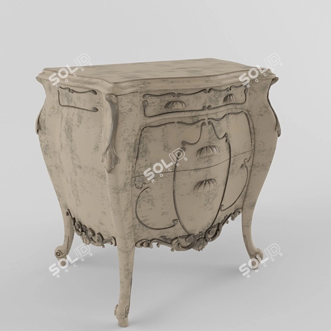 Compact Vintage Storage Cabinet 3D model image 1