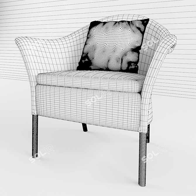 Vintage Wicker Chair 3D model image 3