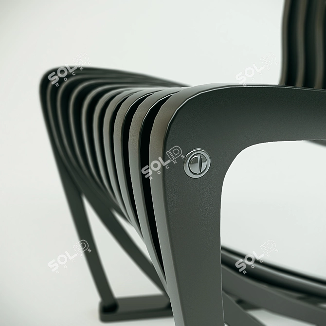  Modern Stripe Design Chair - Kingly Comfort 3D model image 3