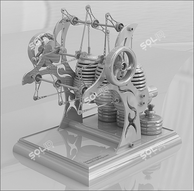 Stirling Engine Tattoo Machine 3D model image 3