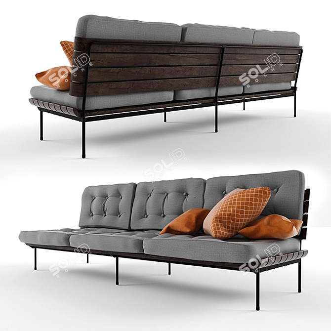 Brazilian Designer Sofa: Joaquim Tenreiro 3D model image 1
