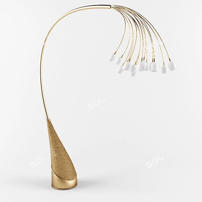 Modern Torchiere Floor Lamp 3D model image 1