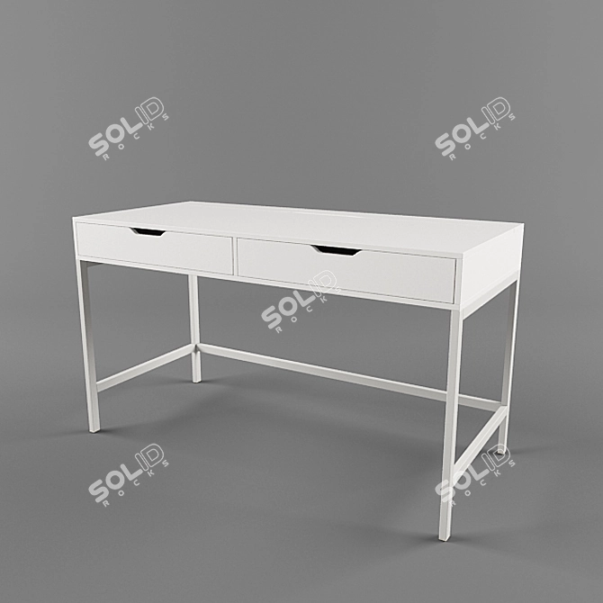 ALEX Writing Desk, White | 131x60x76 cm 3D model image 2