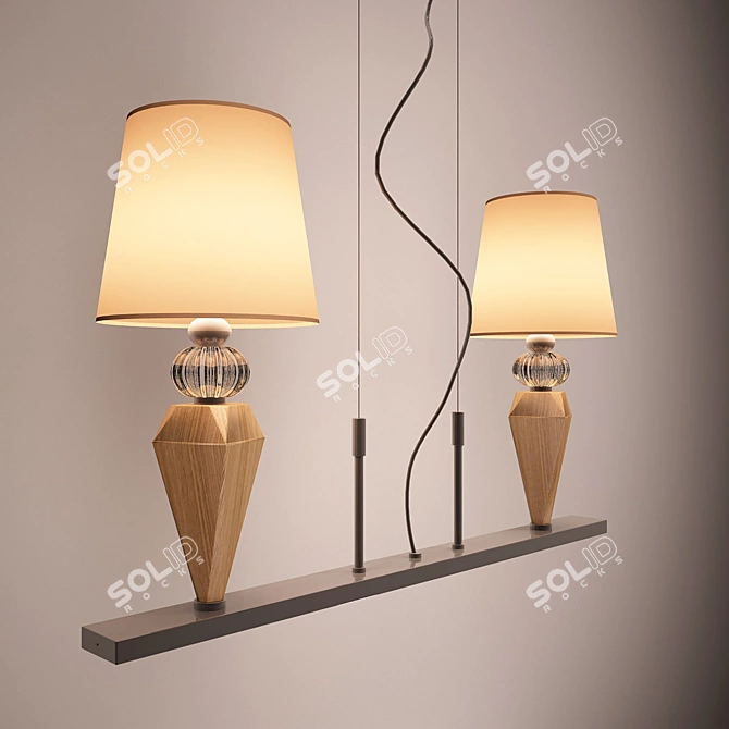 Italian Artistic Pendant Light - ILLUMINAZIONE D'ARTE Oscar 3D model image 1