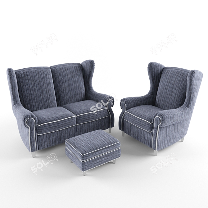 Rebecca Upholstered Furniture Set 3D model image 1