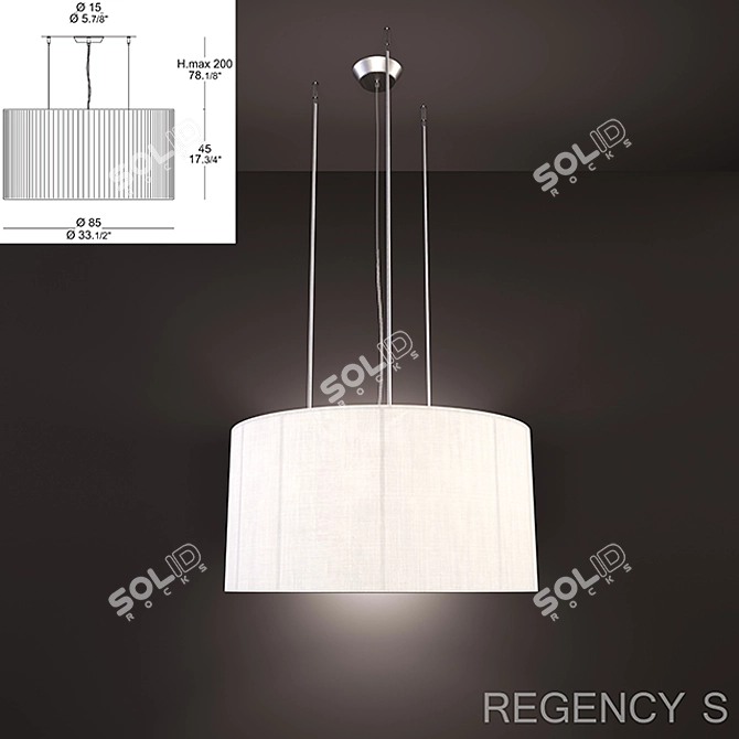 Elegant Italian Hanging Lamp Leucos REGENCY S 3D model image 1