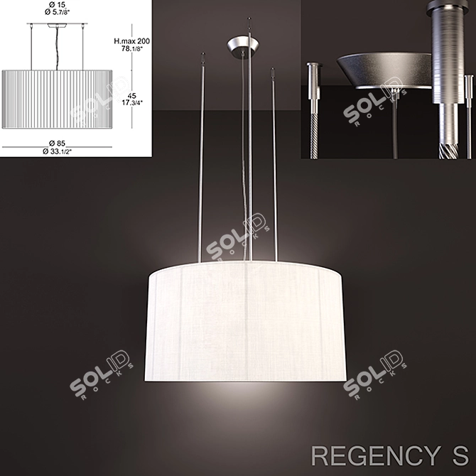 Elegant Italian Hanging Lamp Leucos REGENCY S 3D model image 2