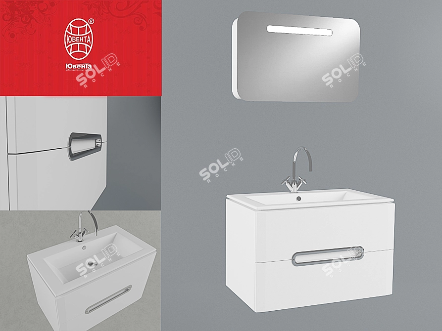 Uventa Prato Bathroom Vanity Set 3D model image 1